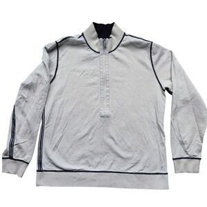 Tommy Bahama Reversible 1/4 Zip Pullover Men's Medium Beige/Black – Like New